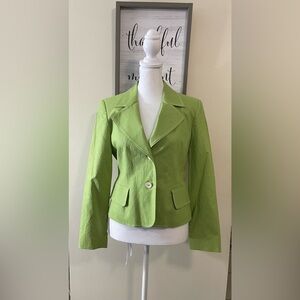 Harvé Bernard Women’s Linen Blend Two Buttons Blazer Jacket Size 6P.